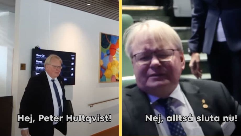 VIDEO: Peter Hultqvist (S) konfronteras om Nato-svängning &#8211; &#8220;Jag pratar inte med nån högerextremist&#8221;